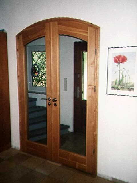 Dielent&uuml;r in L&auml;rche und Glas
